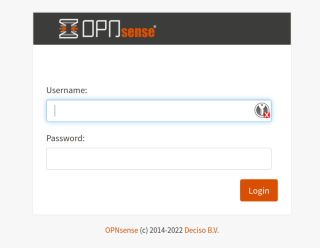 Erster Login auf der OPNsense