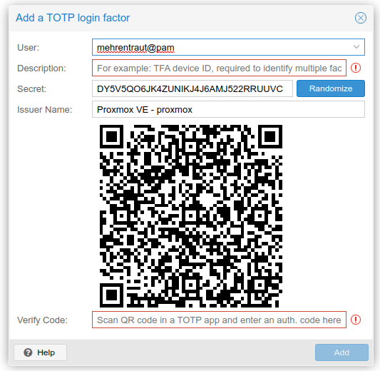 2FA Proxmox